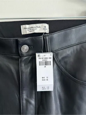Abercrombie & Fitch Curve Love High Rise 90s Relaxed Vegan Leather Pants thumbnail 10