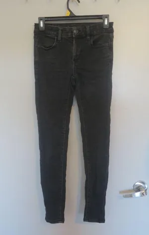 American Eagle Outfitters next level stretch jegging jeans in black size 0 short. thumbnail 1