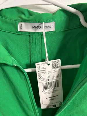 NWT Mango Green Zipper Shirt Dress thumbnail 8