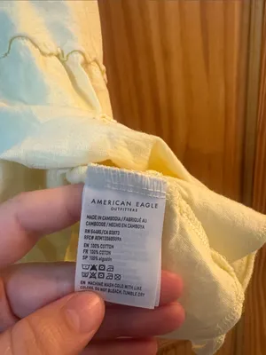 American Eagle Size Small Yellow Peplum Tank Top thumbnail 5