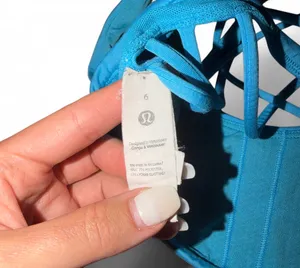 Lululemon rare Blue sports bra with criss-cross straps #activewear #fitness thumbnail 3