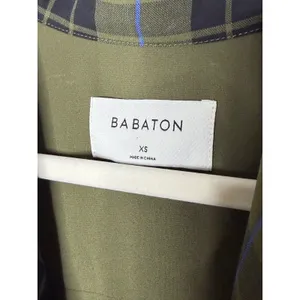 Babaton Aritzia Quincy Jacket Olive Green Plaid XS Tie Belt thumbnail 5