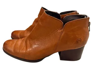 Born kenzy booties brown leather wedge size 9 thumbnail 1