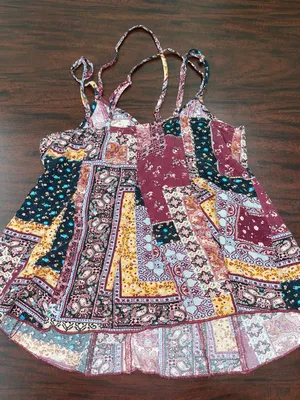 American Eagle Patchwork Tank Top Size X-Small thumbnail 3