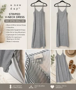 A New Day Striped V Neck Dress. XS thumbnail 2
