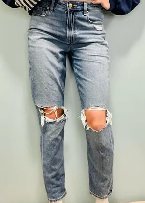 American eagle outfitters mom jeans comfort stretch waistband size 4 regular. thumbnail 1