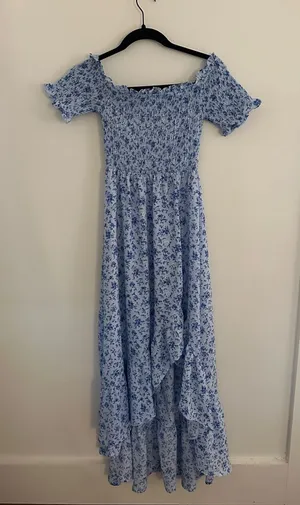 Francesca's Blue Floral Dress thumbnail 1