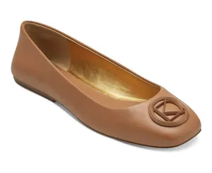 Donna Karan New York Women's Kylee Logo Leather Ballet Flats Size 7.5M thumbnail 1