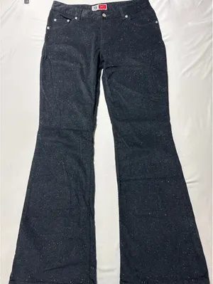 Arizona Jean Co. Hipster Sparkly Black Flared Pants Size 11 thumbnail 1
