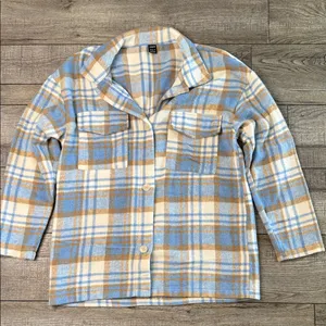 Blue and Tan Plaid Utility Jacket thumbnail 2