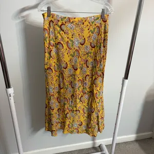 Sanctuary Yellow Floral Paisley High-Low Wrap Ruffle Skirt thumbnail 7