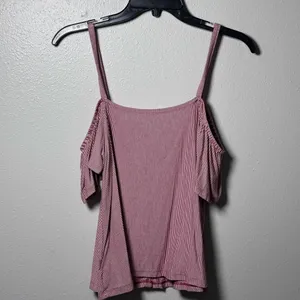 American Eagle Off Shoulder Stripe Top Blouse Soft &‎ Sexy Size XS thumbnail 5