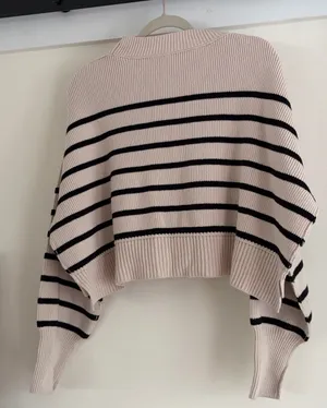 Free People Crop Easy Street Sweater striped thumbnail 2
