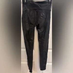 SPANX Black High-Waisted Faux Leather Leggings thumbnail 4