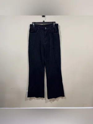 Zara Pintuck Wide Leg Jeans dark blue denim size 4 EUC high waisted thumbnail 3