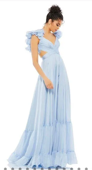 Mac Duggal Ruffle Tiered Cut Out Chiffon Gown thumbnail 1