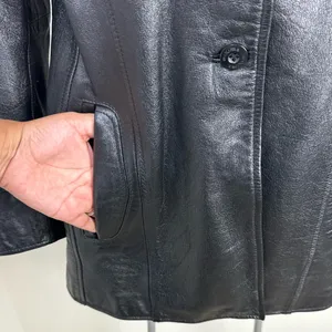 Wilson's Leather MAXIMA Genuine Leather Jacket Mid Length 90s Y2K Size Large Black thumbnail 4