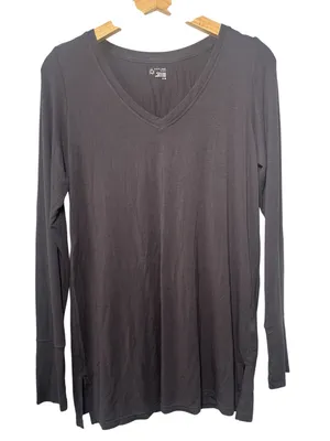 Aerie Offline Charcoal Jersey Stretch Lounge Long Sleeve Top thumbnail 2