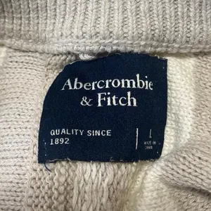 Abercrombie & Fitch Beige Striped Long Sleeve Crew Neck Sweater Top Size L thumbnail 3