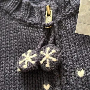 Vintage Croft & Barrow winter snowman embroidered zip-up cardigan sweater. NWT thumbnail 7