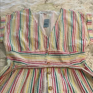 LOFT Colorful Striped Midi Summer Dress bottoms down size 8P brand new thumbnail 9