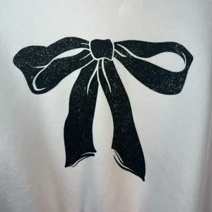 Vinyl Icons Big Bow Graphic Sweatshirt Pink Fleece Glittery Bow Chic Feminine XL thumbnail 10
