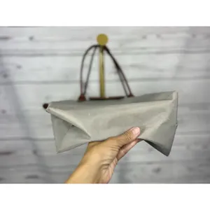 Longchamp Le Pliage Tote Bag Lot of 2 Red Gray Nylon Leather AS IS thumbnail 6
