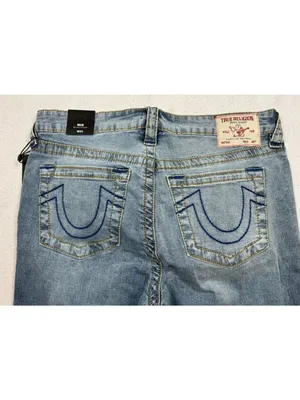 True Religion Billie Big T Jeans Mid Rise Straight Light Wash 206578 Women's 31 thumbnail 4