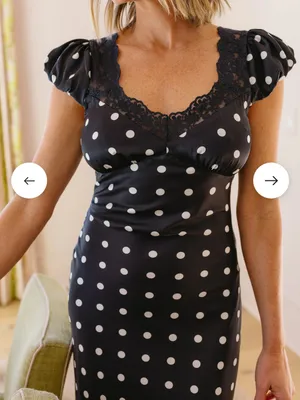 Vestique Mariselle Maxi Dress Polka Dot Lace Puff Sleeve Black White Satin thumbnail 8