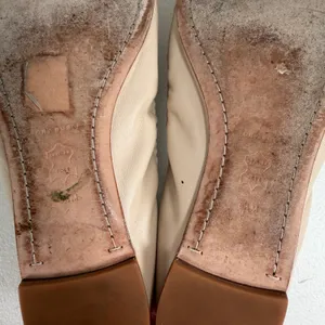 Tory Burch Minnie Womens 8.5 Cap Toe Logo Beige Gold Ballet Flat Slip On Shoe thumbnail 12