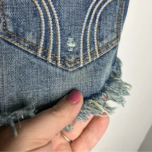Y2K Hollister low rise jean shorts raw hem‎ size Shows size 26 thumbnail 7