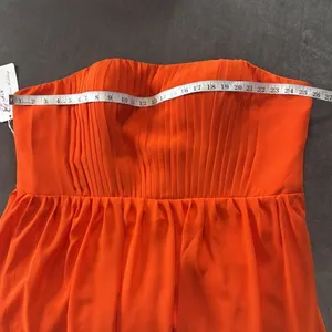 Women’s Orange Short Chiffon Formal Dress Strapless Zip Back Size XXXL NWT thumbnail 5