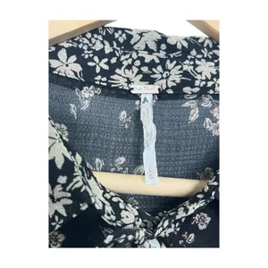 Free People Serena Top Womens Large Black Sheer Floral Bell Sleeve Boho Festival thumbnail 3