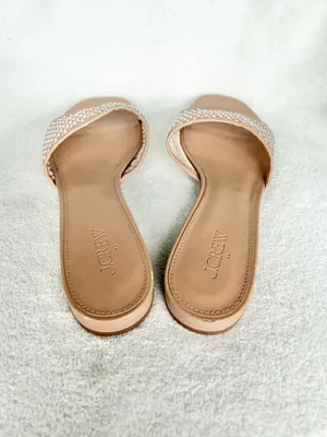 J.Crew Factory Nude Rhinestone Mesh Sparkle Slide Sandals CI954 Sz 10M thumbnail 7
