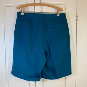 LL‎ Bean Womens 14 Original Fit Teal Blue Cotton Pleated High Rise Shorts 274910 thumbnail 2