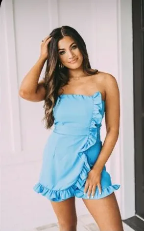 Blue Ruffle Romper thumbnail 1