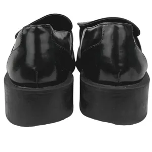 Zara Black Patent Leather Square Toe Chunky Platform Loafer Shoes Sz EU 39 US 8 thumbnail 3
