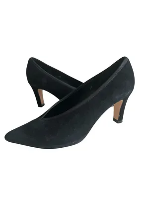 VAN ELI Womens Black Suede Pointed Heels Size 6 thumbnail 5