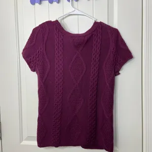 EUC INC International‎ Concepts women’s dark purple thick knit button sweater M thumbnail 6
