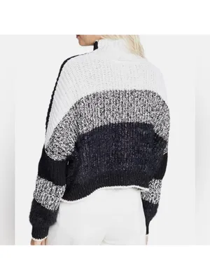 Free People Sunbrite Colorblocked whimsigoth Fuzzy Cropped Mockneck small thumbnail 4
