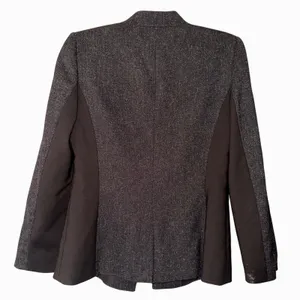 Antonio Melani Womens Brown Mixed Media Textured Single‎ Button Blazer Jacket 6 thumbnail 2
