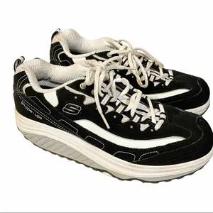 Skechers Size 9 Fitness Shapeups Y2K Black White Womens Sneakers‎ thumbnail 4
