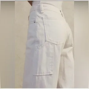 Free People‎ We The Free Tinsley Baggy High Rise Jean Size 26 in Optic White thumbnail 3