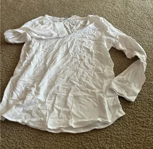 ab4 Junior size large top shirt long sleeve white cute thumbnail 1