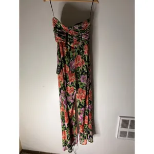 Lulus Layka Black Multi Floral Mesh‎ Wide-Leg Jumpsuit M NwT thumbnail 3