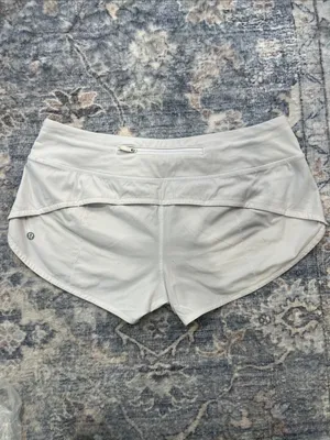 lululemon athletica White Women’s Athletic Running Shorts size 8. Light grey. thumbnail 2