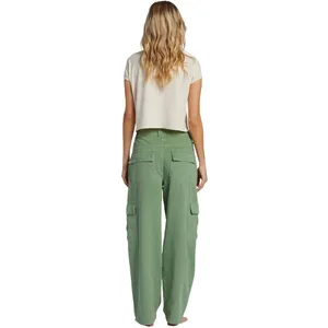 NEW Billabong Green Walk Along Relaxed Cargo Cotton Twill Comfy Pants Size 26 thumbnail 4