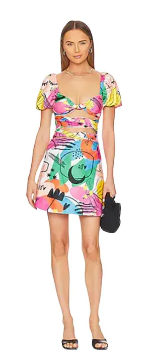 AGUA BENDITA X Revolve Amber Dress In Pink Abstract Size XS NWT thumbnail 1