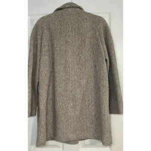 Vintage 70s Wool Herringbone Coat Jacket Chevron Tweed ILGWU Union Made USA M thumbnail 6