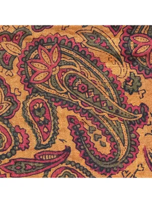 Vintage Paisley Patterned Silk Square Scarf with Orange and Red Tones Bohemian thumbnail 6